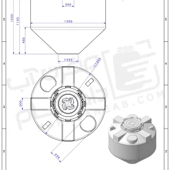 500-litre-cone-bottom-plastonic-water-tank-demensions-datasheet